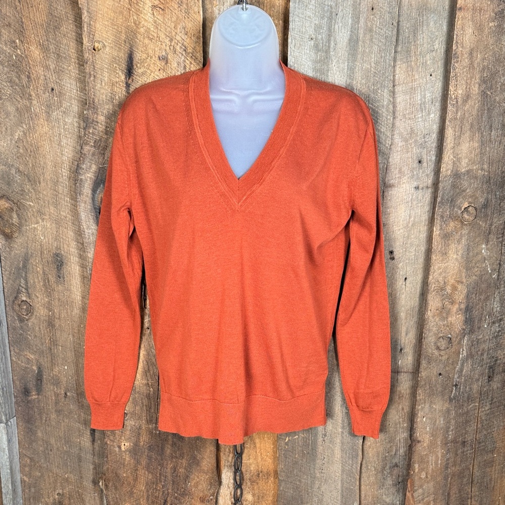 J. Crew Women’s V-Neck Sweater in Rich Orange